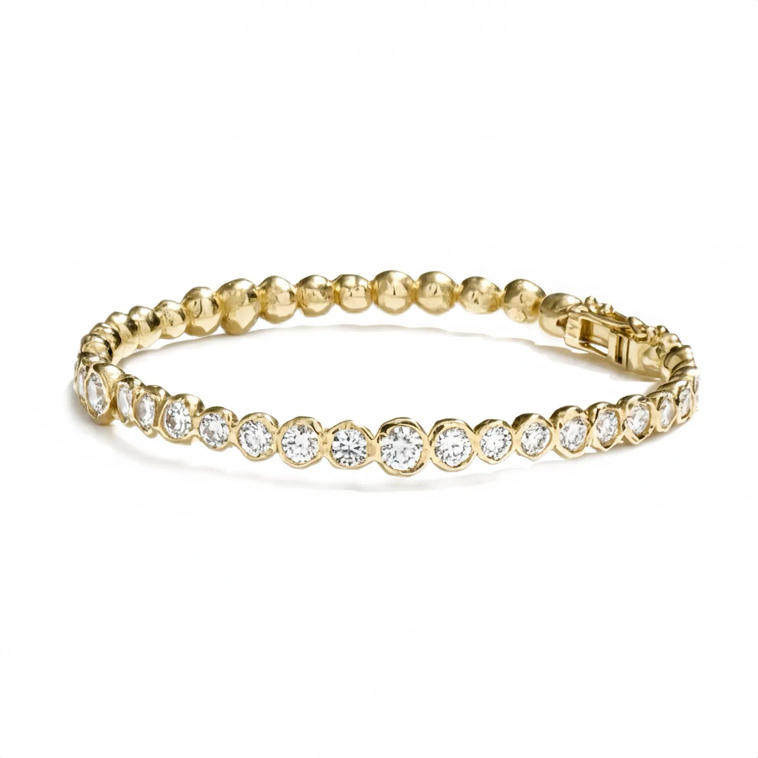 Bold Diamond Statement Bracelet: 14k Gold, Natural White Diamonds